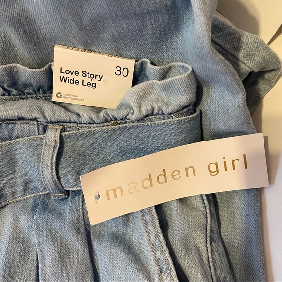 Madden Girl Jeans High Waist Wide Leg Light Blue Denim Lovestory Women’s Size 30 - Picture 11 of 16